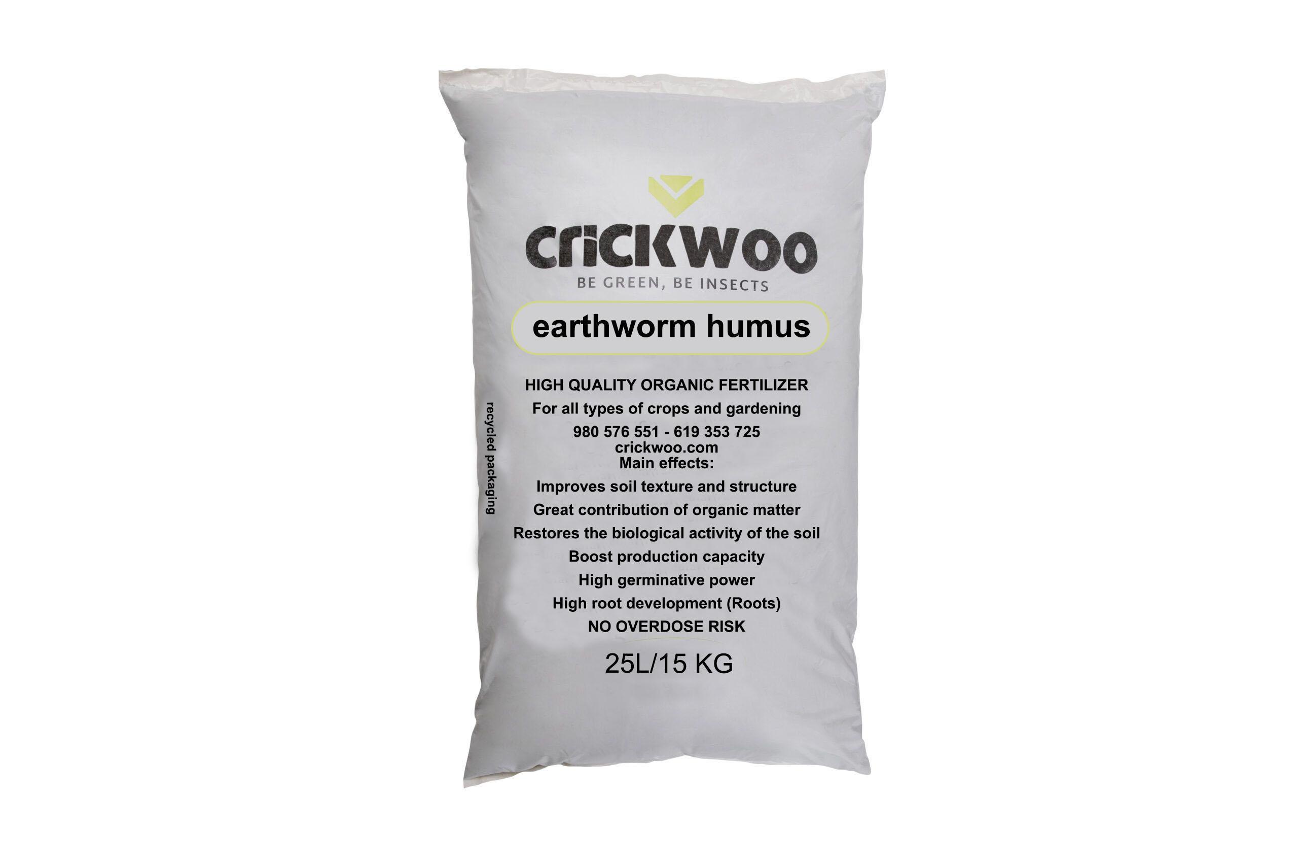 Humus de lombriz Crickwoo 25L – 15Kg